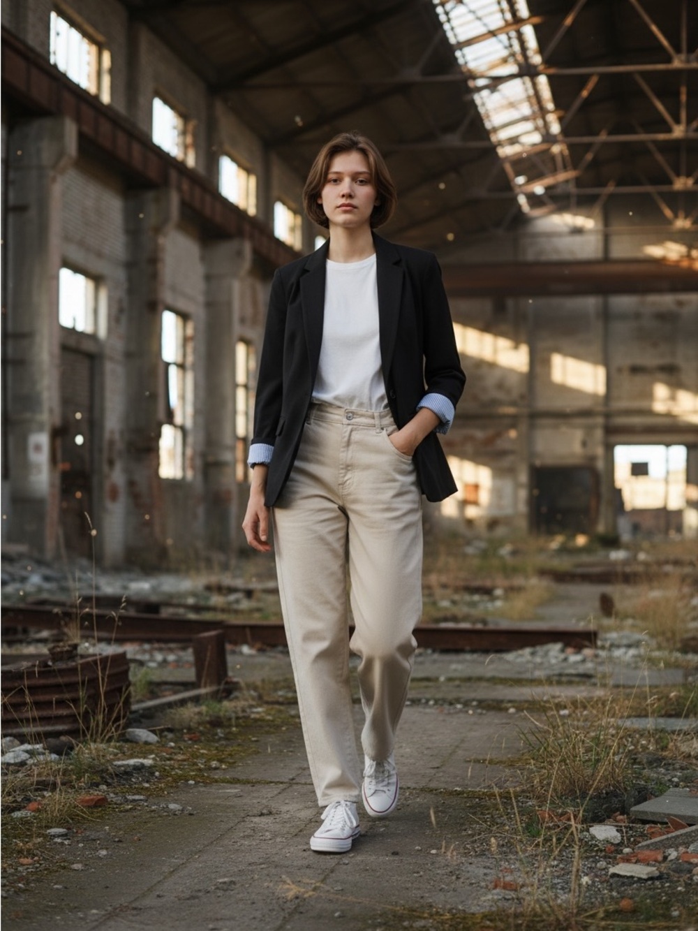 Merona Black Women's Blazer - Classic Single-Button Suit Jacket